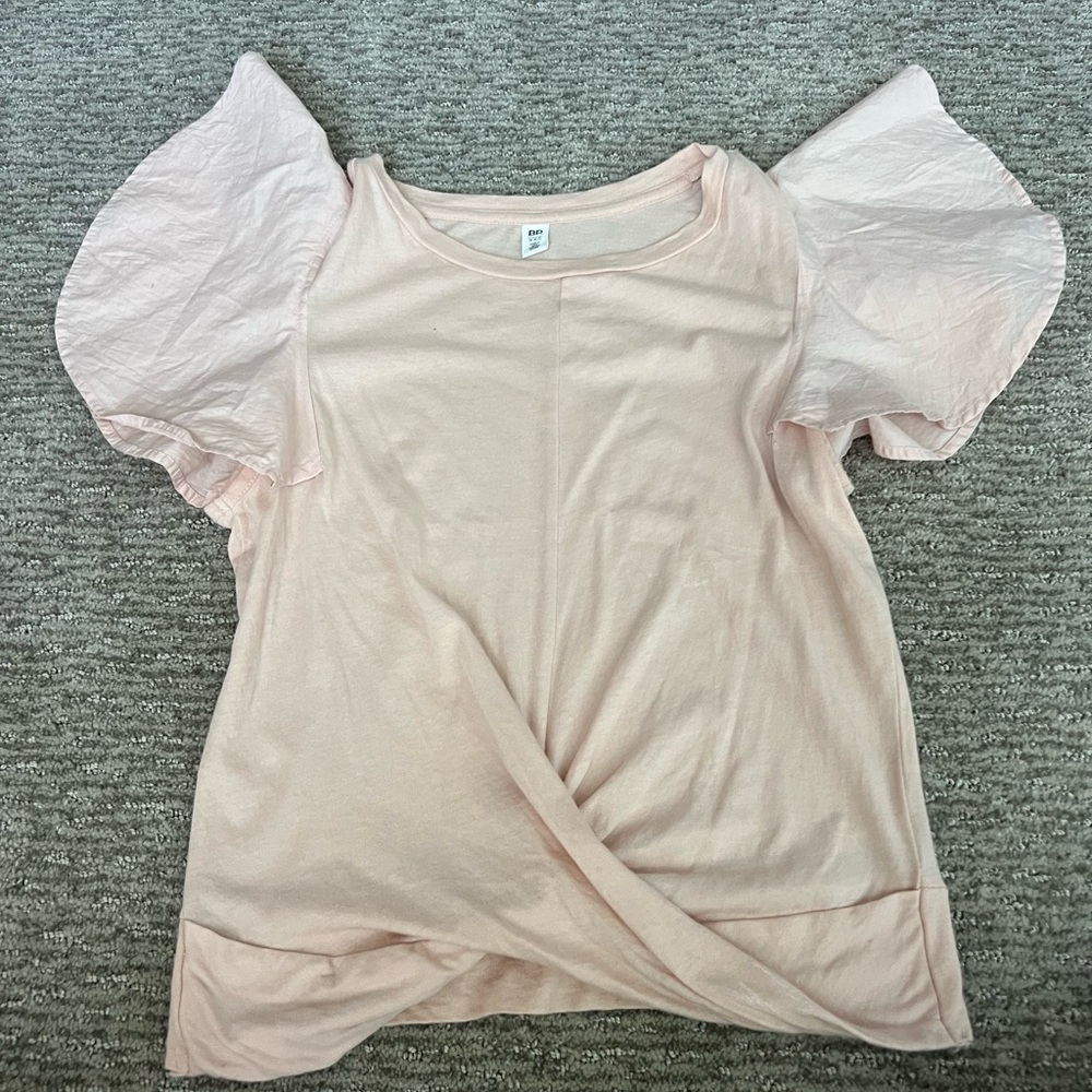 Women BP Ruffle Sleeve with Twist Hem Size XXS